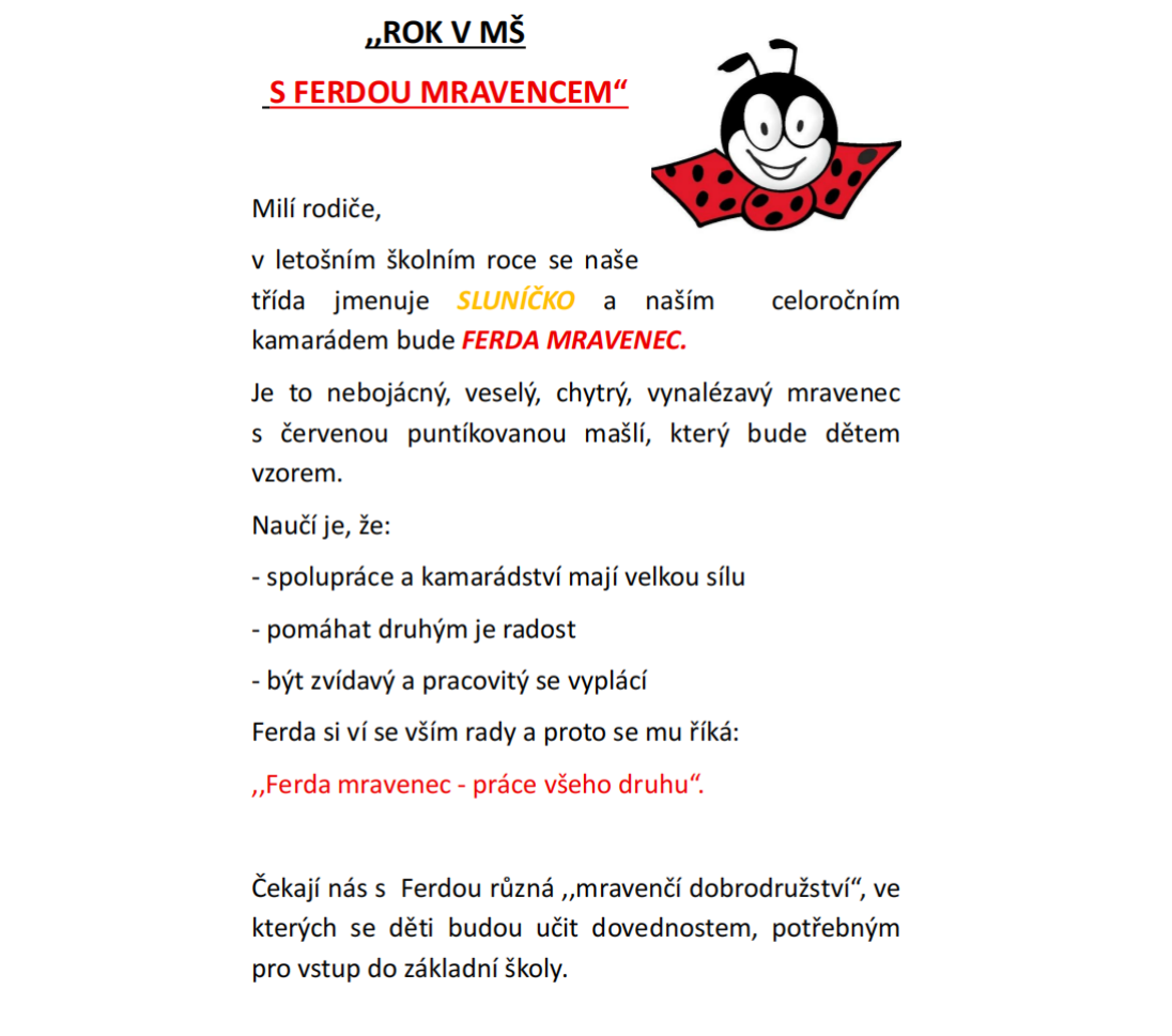 ROK V MŠ S FERDOU MRAVENCEM