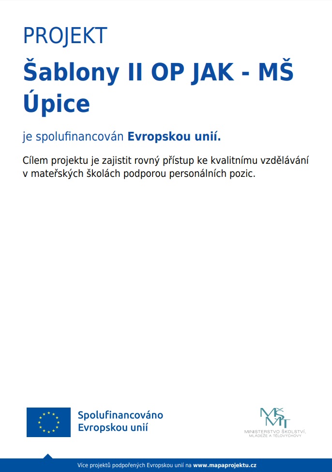 Náhled Šablony II OP JAK - MŠ Úpice